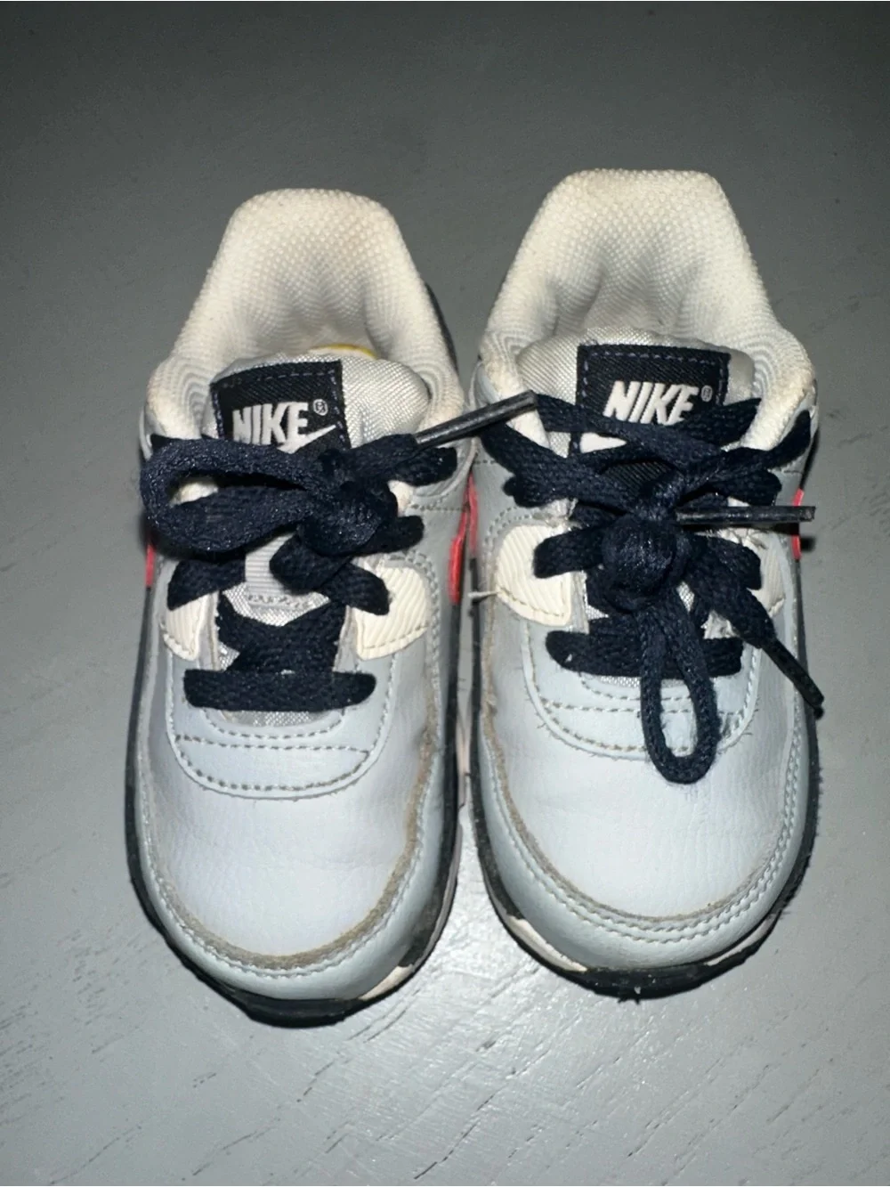 Nike Kids Light Gray and Red Low-Top Sneakers